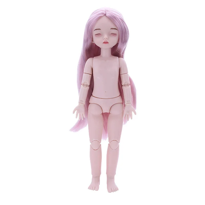 1/6 кукла BJD 28 см кукла для сна не с макияжем голый ребенок 22 шарнира подвижная петля DIY макияж куклы серые волосы детские игрушки для девочек - Цвет: Rose B