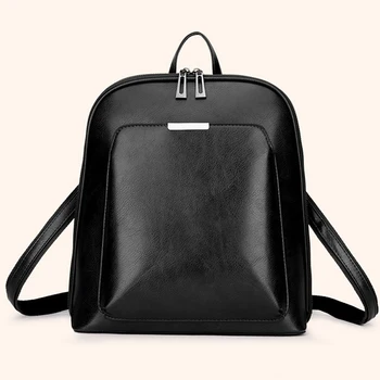 

Female anti-theft Backpack Classic PU Leather Solid Color Backpack Canta Fashion Shoulder Bag Backpack Bags For Grils
