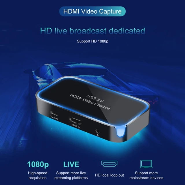 2021 New Broadcast 4K HDMI Video Card UVC Live Streaming Game 1080p 60Hz UAC Plug And Play USB 3.0 Recording Conference Computer