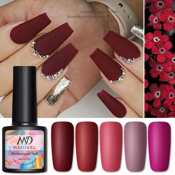 

MAD DOLL 8ml Nail Gel Polish Plum Colors Long Lasting Soak Off Nail Varnish Colorful Nail Art DIY Decorations Varnish