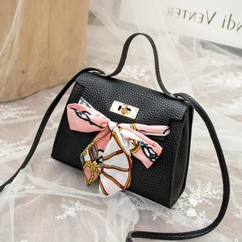 

Mini Shoulder Bag Silk Scarf Bow Purse Women Handbag 2020 Wallet Fashion DIY Casual Phone Wholesale Lady