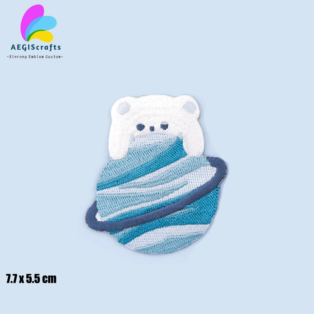 Planet Saya Bordir Patch Besi Pada Ponsel 77X55 Mm Kecil Lucu Dekorasi Patch Dapat Merancang Sendiri Bordir lencana 1 Pcs