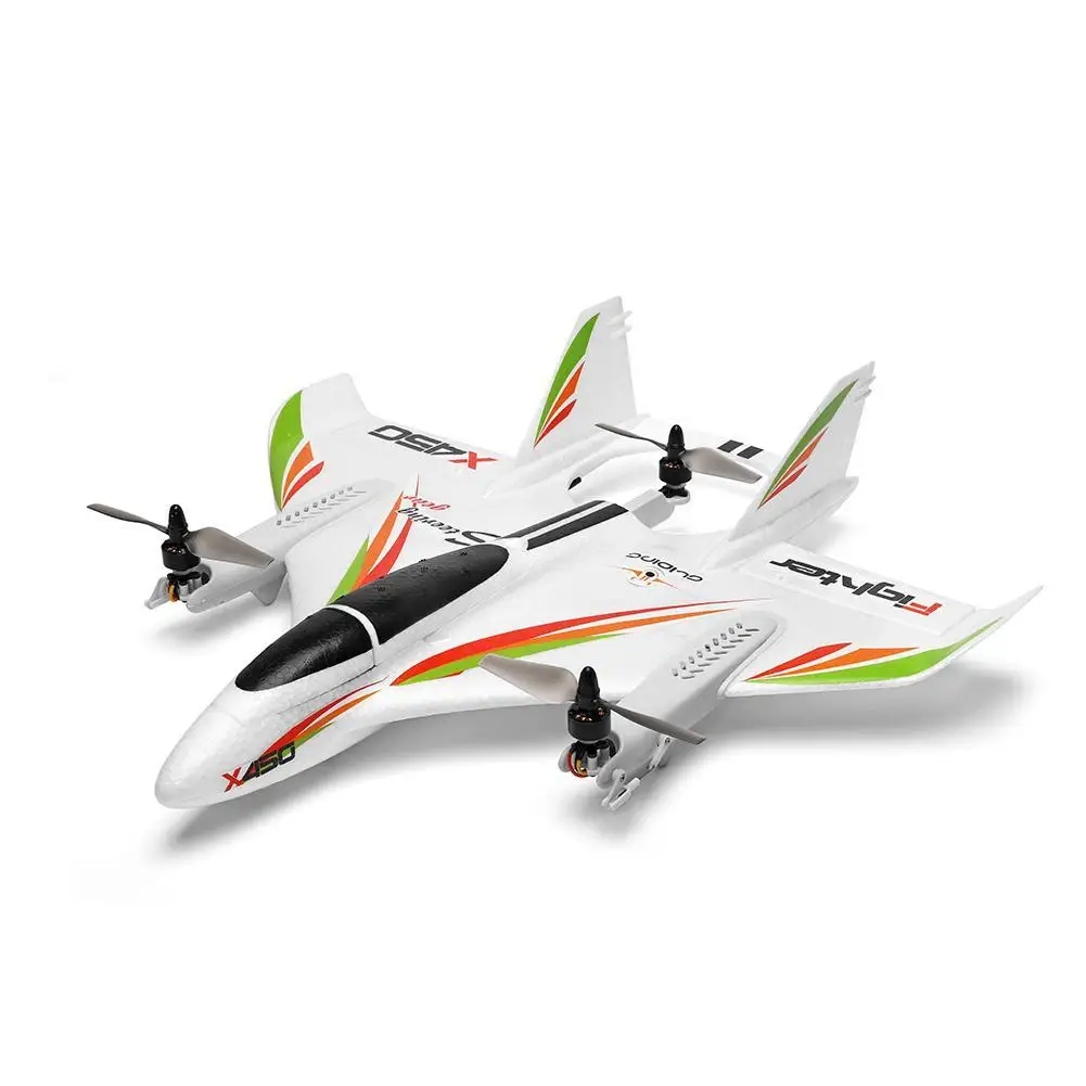 RC самолет X450 6-way с бесщеточным двигателем вертикальный взлет/посадки с фиксированной крыло самолет самолета ведущих звезд