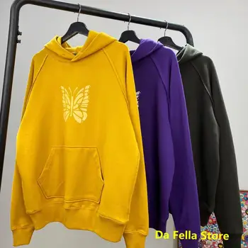 

2020 Needles Hoodies Men Women Butterfly Big Logo Printed Needles Hoodie 1:1 Quality Winter Oversize Pullovers Sweatshirts