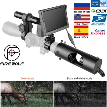 

FIRE WOLF New Night Vision Scope Color 5inch LED Screen Hunting IR Infrared Camera Waterproof Night Vision Device For Riflescope