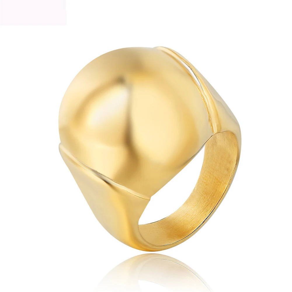 

Luxury new jewelry 316L titanium steel rings gold color finger ring for women free shipping