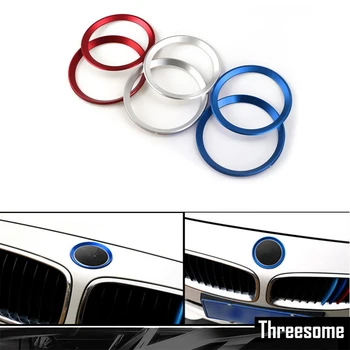 

For BMW 3 4 Serise M3 M4 F30 F31 F32 F34 F82 Aluminum Alloy 2pcs Front Head & Rear Trunk Circle Ring Cover Sticker