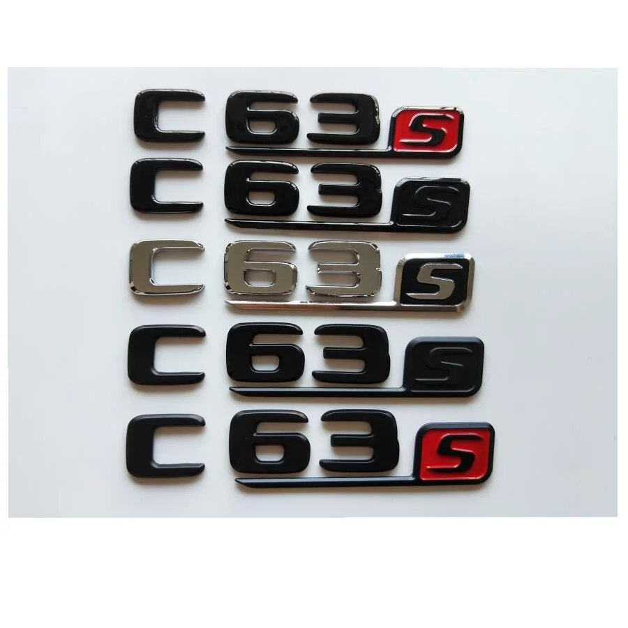 miling Chrome C63 Fit V8 BITURBO Trunk Fender Badges Emblems for W205 