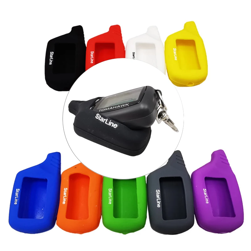 Key Case Cover Key Case 1 Pcs Starline B9 B6 A91 A61 Keychain Silicone Cover Key Case For Starline B91 Car Alarm Remote Controller LCD Transmitter