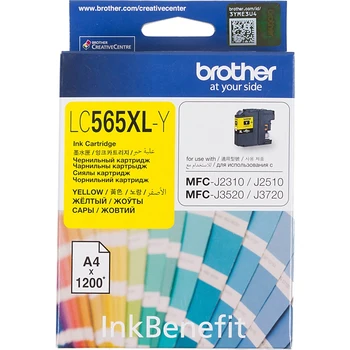 

Inkjet cartridge Brother LC565XLY yellow (1200 pages) for Brother MFC-J2510