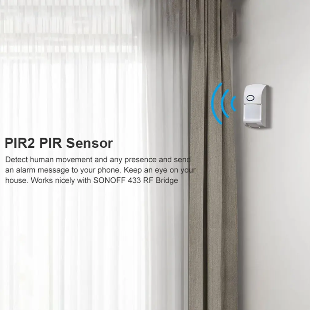 Sonoff Pir2 Rf Pir датчик движения Детектор 433 МГц Wifi беспроводной пульт дистанционного управления охранной системой Противоугонный датчик