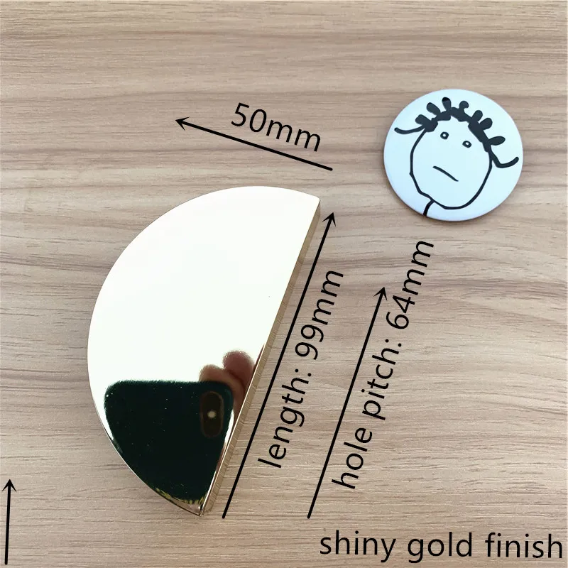 shiny gold LCH полукруглый твердый цинковый сплав матовый золотой черный цвет ручка для шкафа выдвижная ручка дверная тяга китайский стиль полумесяц - Цвет: shiny gold
