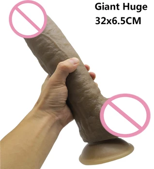 32*6.5cm Super Huge Dildos Thick Giant Dildo Realistic Anal Butt with Suction Cup Big Dick Dong Soft Penis Sex Toy For Women 1