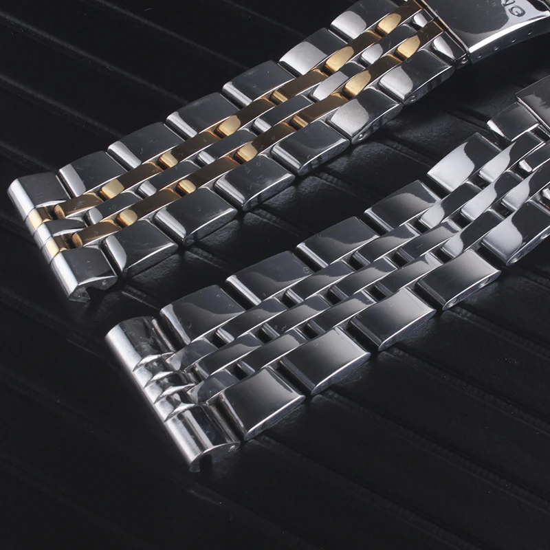 20 мм/22 мм Высокое качество однотонные Нержавеющая сталь часы-браслет для часы Breitling ремешком флеш-накопителей “Мстители” NAVITIMER SUPEROCEAN ремень