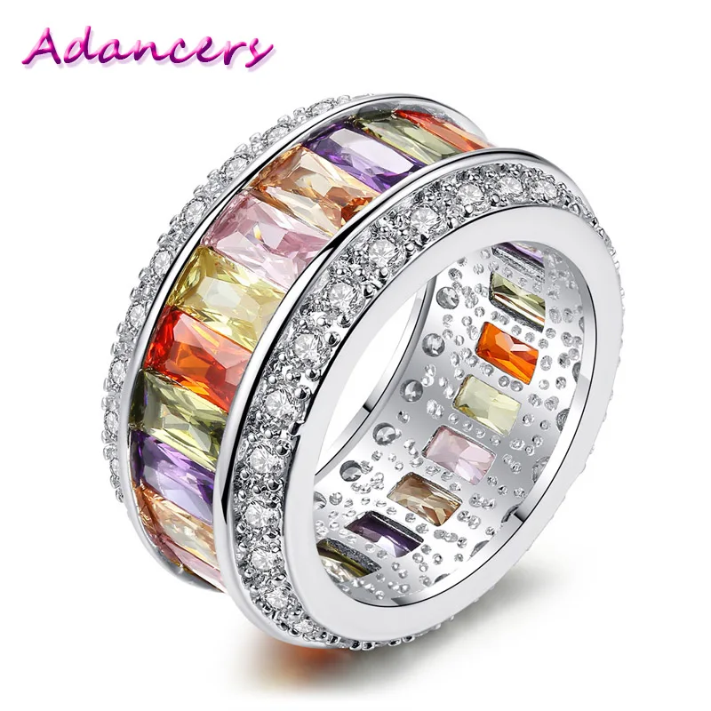 

Women Ring Colorful Colorful Zircon Lady Ring Wheel Girl Ring Gift