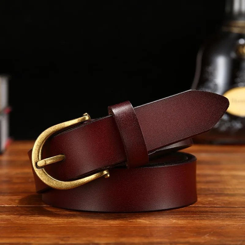 FR029-BROWN Кожаный ремень с пряжкой винтажный женский модный ремень женский пояс винтажный ремень из натуральной кожи с пряжкой - Цвет: FR029-BROWN