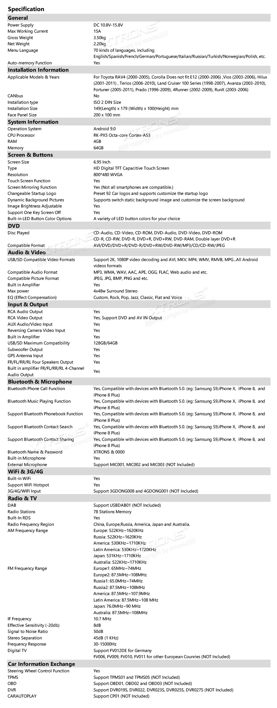 Best 6.95" Android 9.0 64G ROMCar DVD Multimedia Navigation GPS Radio for Toyota 4Runner 2002-2009 & Vios 2003-2010 & Hilux 2001-2011 28