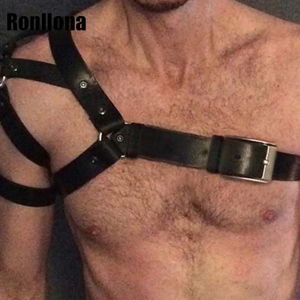 

Leather Harness Man BLSM Adjust Belts Flirting Panties Couple Intimate Goth Choke Collar Suspenders Night