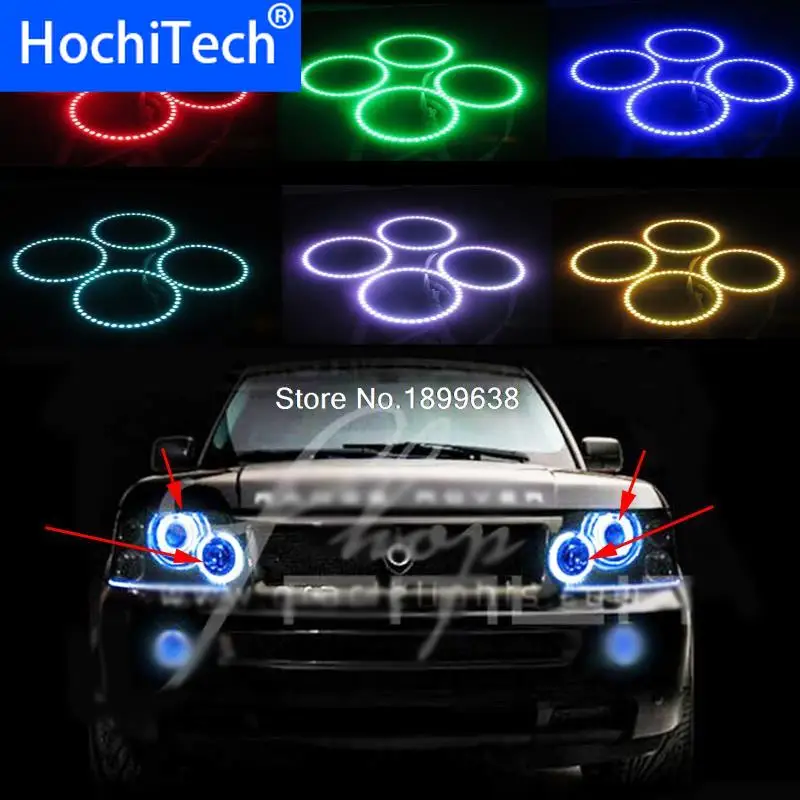 Супер яркий цвет 7 RGB комплект светодиодов глаза ангела с Дистанционный пульт