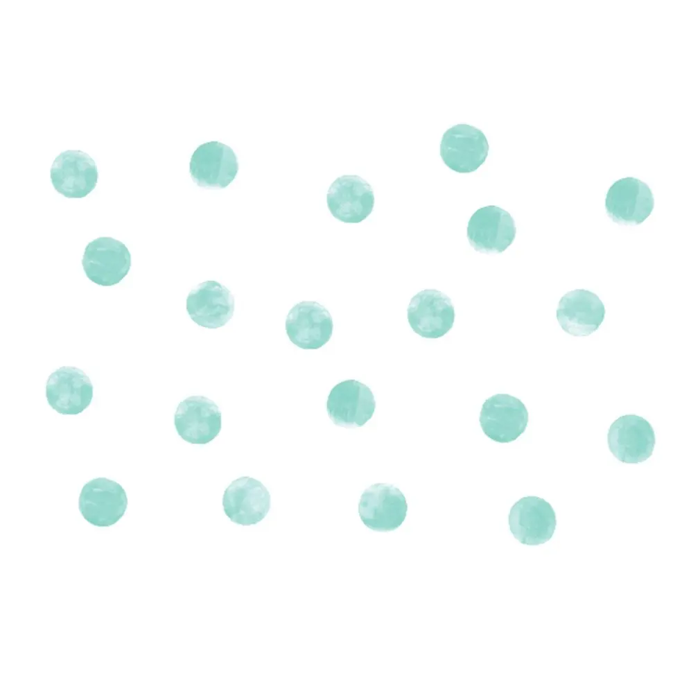 Акварель Зеленая волна точка стикер Детская комната Детский сад макет подарок на