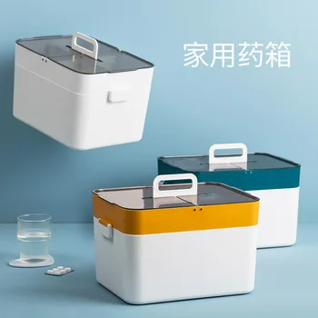 

Convenient for the People Medicine Box Plastic Family Medical Care First Aid Kit Hand Portable Small Medicine Box Home Medicine
