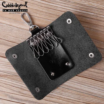 

Portable Men Car Key Case Holder PU Leather Keys Chain Wallet Key Organizer Bag For Housekeeper Women Men Portable Key Ring Bag