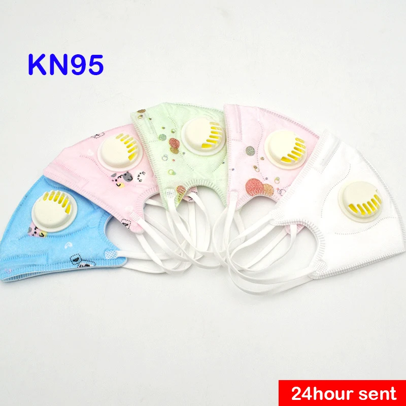 

2/5/10pcs FFP2 Kids Non Woven Kn95 Respirator PM2.5 Dustproof Anti-fog Filter Valve Child Face Mask Vertical Folding Reusable