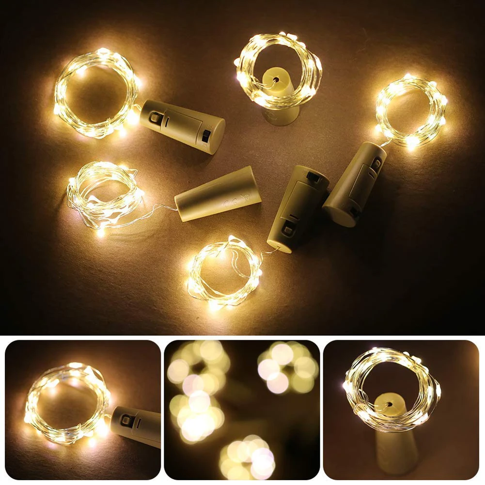 12 шт. 20LED в форме пробки бутылки вина затвор свет дома вечерние DIY Декор