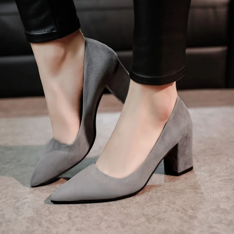 

Sandalias Femeninas High Heels Autumn Flock Pointed Sandals Sexy High Heels Female Summer Shoes Female Sandals Mujer S032