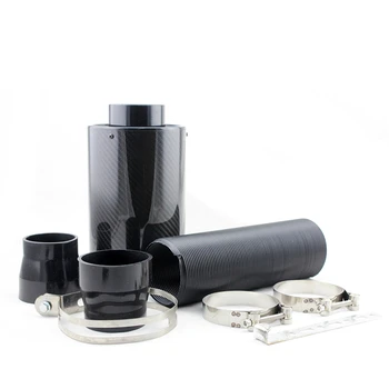 

76mm 3" Car Carbon Fiber Induction Air Intake Filter Kit Filter Box Cold Air Intake Bellows System Part Intake Hose