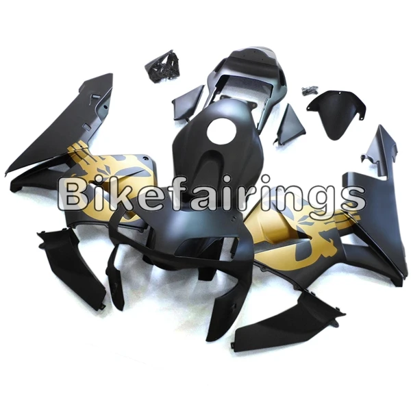 Матовый черный с золотистым верхом и кузов Sportbike корпус для Honda CBR600RR F5 2003 2004 Пластик в байкерском стиле в комплекте новые обтекатели