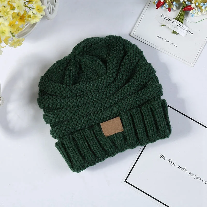 WZCX/комплект из 10 предметов, однотонная детская зимняя теплая шапка в полоску, повседневная детская простая модная шапка бини, вязаная шапка