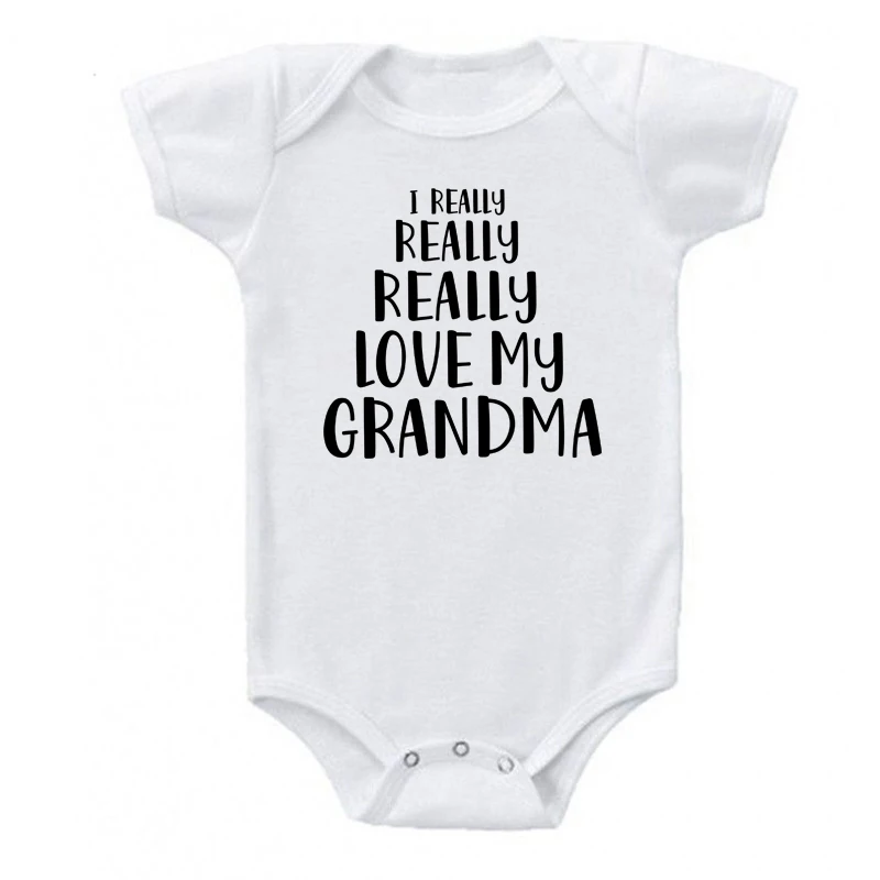 I REALLY REALLY Love my Grandma Printed Newborn Baby Bodysuit Cute Cotton Baby Boy Girls Onesies Rompers Body Baby Clothes 5