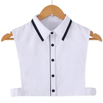 

Women Black White Splicing Fake Collar Commuting Ladies Detachable Half-Shirt Y5GC