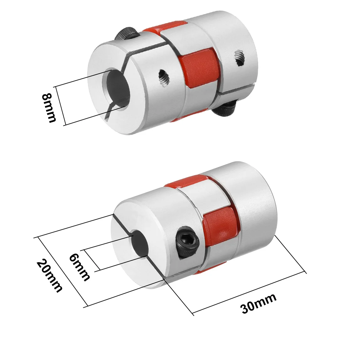 Uxcell муфта вала 4-20 мм до 4-20 мм отверстие L30xD20/L34xD25/L35xD25/L55xD40/L79.5xD55 гибкий для сервопривода ступенчатый мотор
