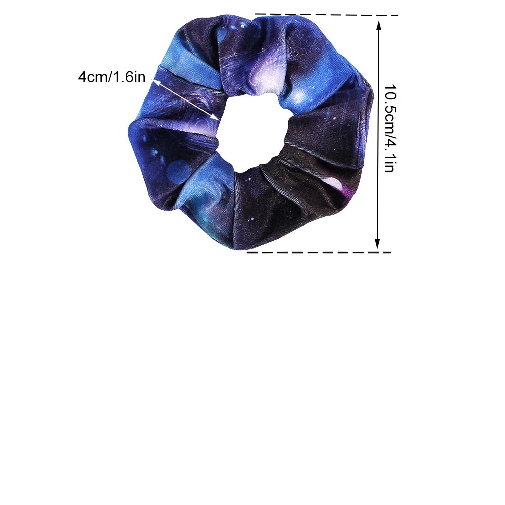 Галактика шифон бархат резинки эластичные винтажные резинки для волос женские эластичные резинки для волос головные уборы для девушек печать резиновые резинки для волос