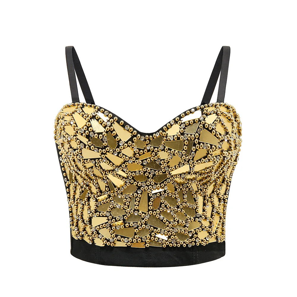 gold bustier crop top