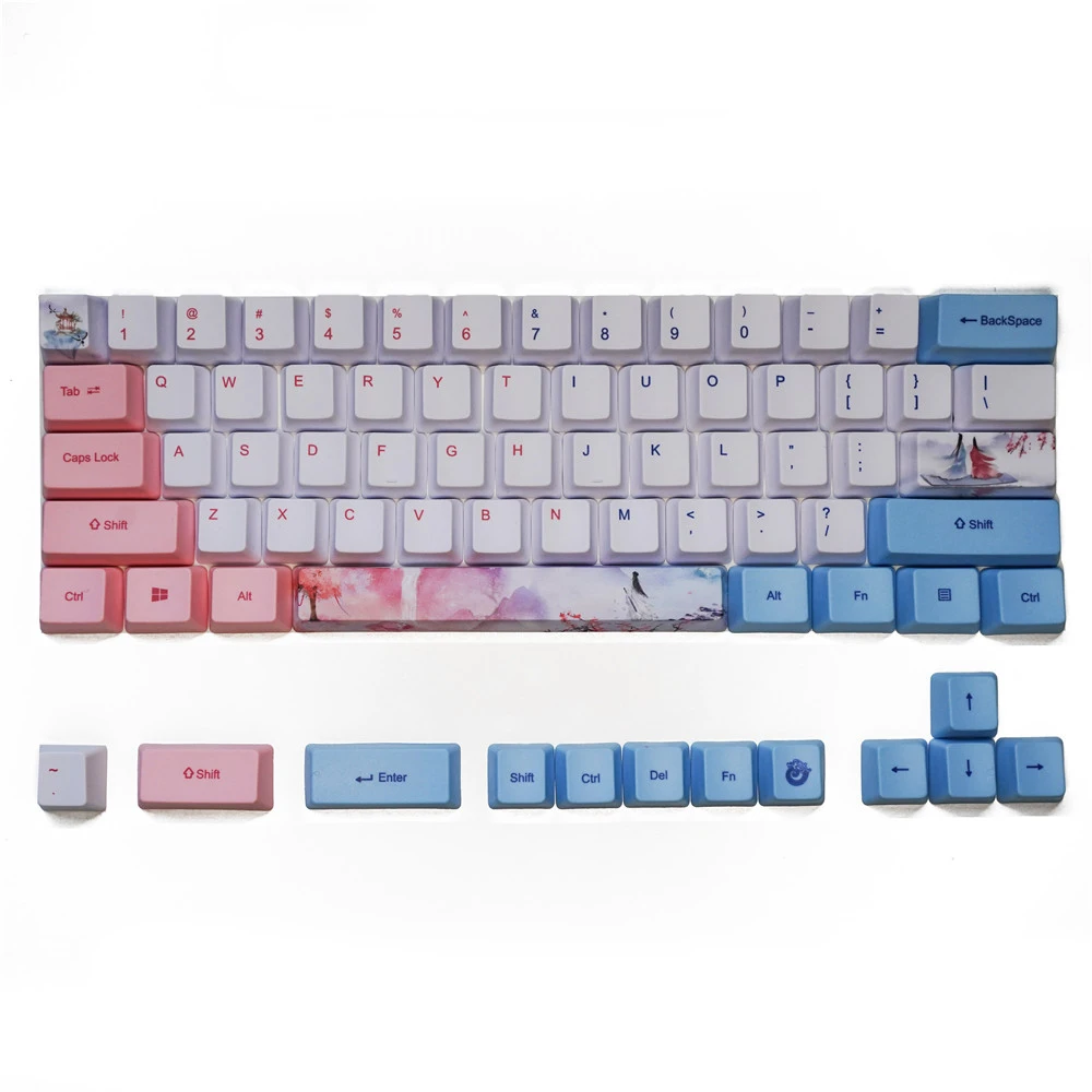 染料フェチメカニカルキーボードのため 6064 かわいいキーキャップ Pbt Oem プロファイルキーキャップ Gh60 Gk61 Gk64 女の子の キーボード Keyboard Mouse Combos Aliexpress