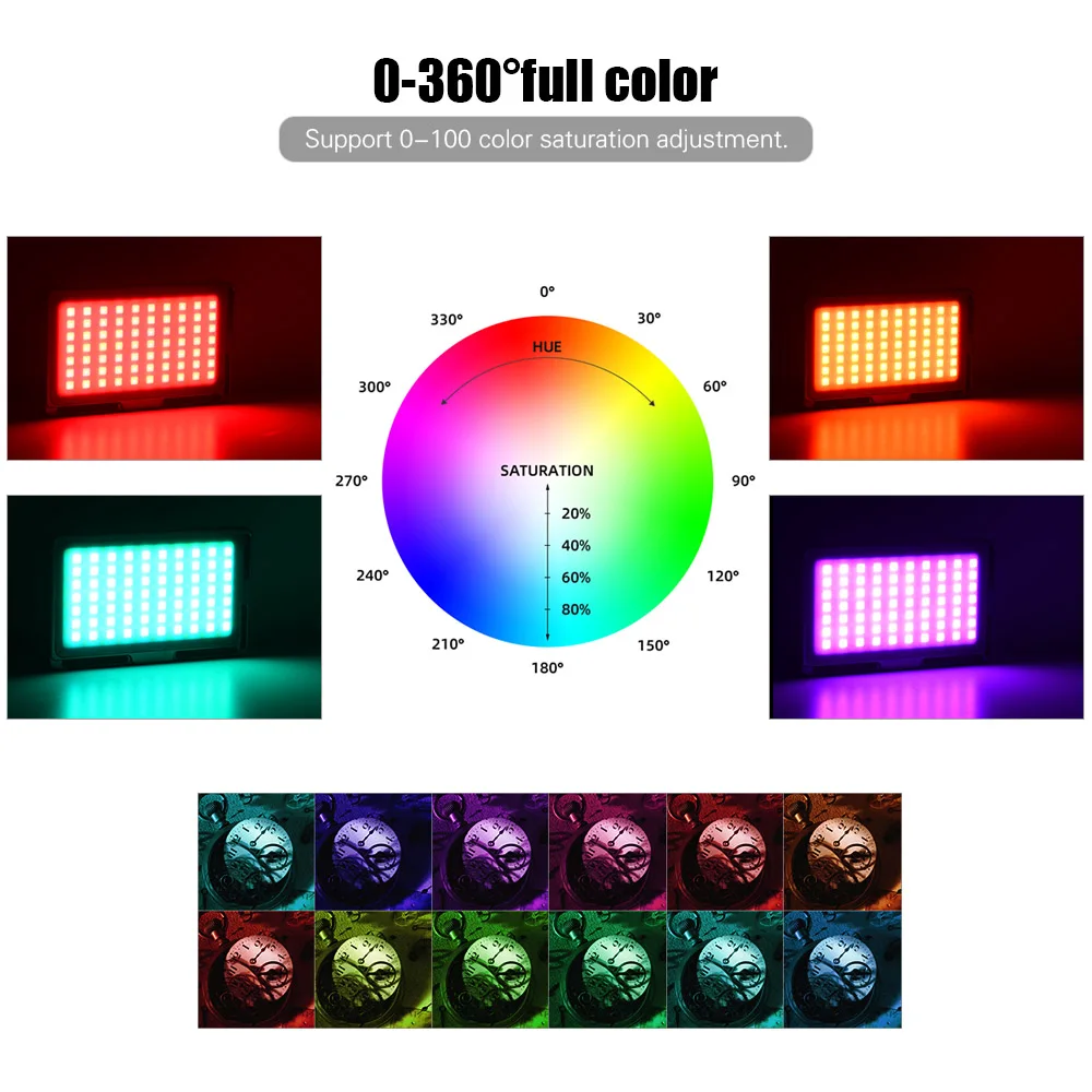 Manbily RGB светодиодный светильник для видеосъемки с панелью, Мини карманный светильник для камеры, заполняющий светильник для камеры YouTube DSLR camera Camcorder Portrait Photo Video светильник ing