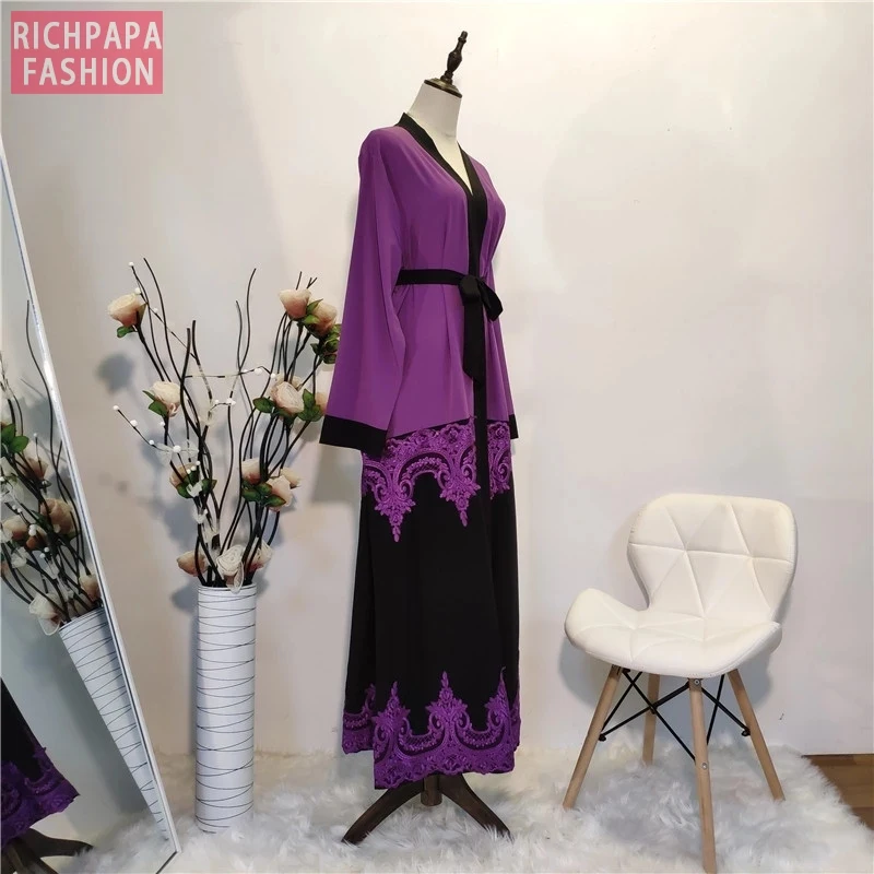 Открытый абайя кимоно хиджаб мусульманское платье Абая для женщин марокканский кафтан Дубай Оман кафтан Marocain Турция Исламская одежда H abaya