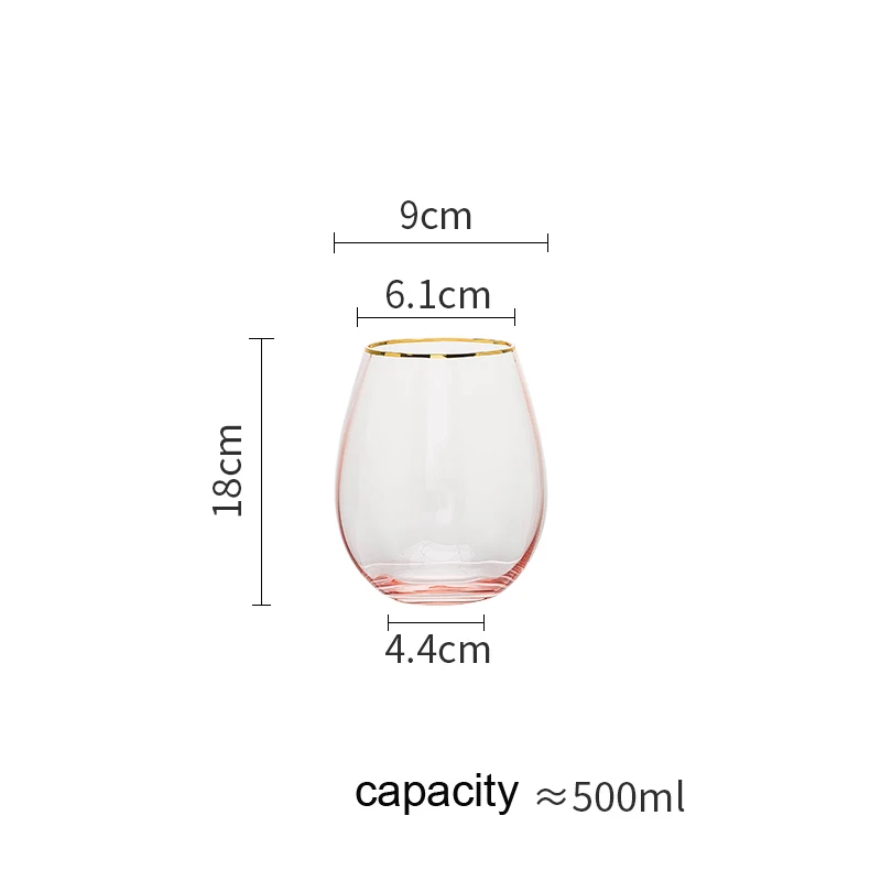 Высокое качество бокал для вина без свинца хрустальный бокал пивной стеклянный позолоченный бокалы под шампанское на свадьбу очки романтический свадебный подарок - Цвет: 500ml