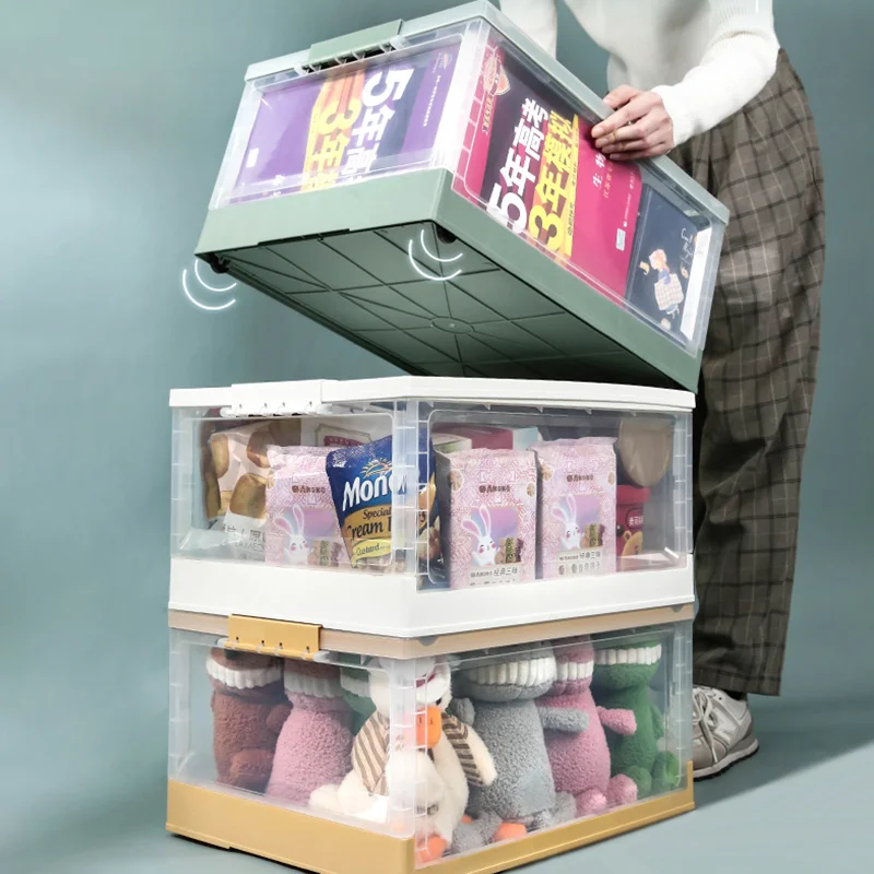 Foldablebookstorageboxhouseholdplastictransparentstoragebox