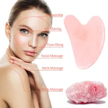 

Jade Gua Sha Natural Stone Facial Massager Tool Rose Quartz Gouache Scraper Neck Back And Eye Care For SPA Trigger Point Massage