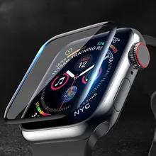 Закаленное Стекло для apple watch ремешок apple watch 5 4 3) 44 мм 40 мм 42 мм 38 мм и нержавеющая сталь металлический корпус наручных часов iwatch, Экран Защитная крышка apple watch аксессуары