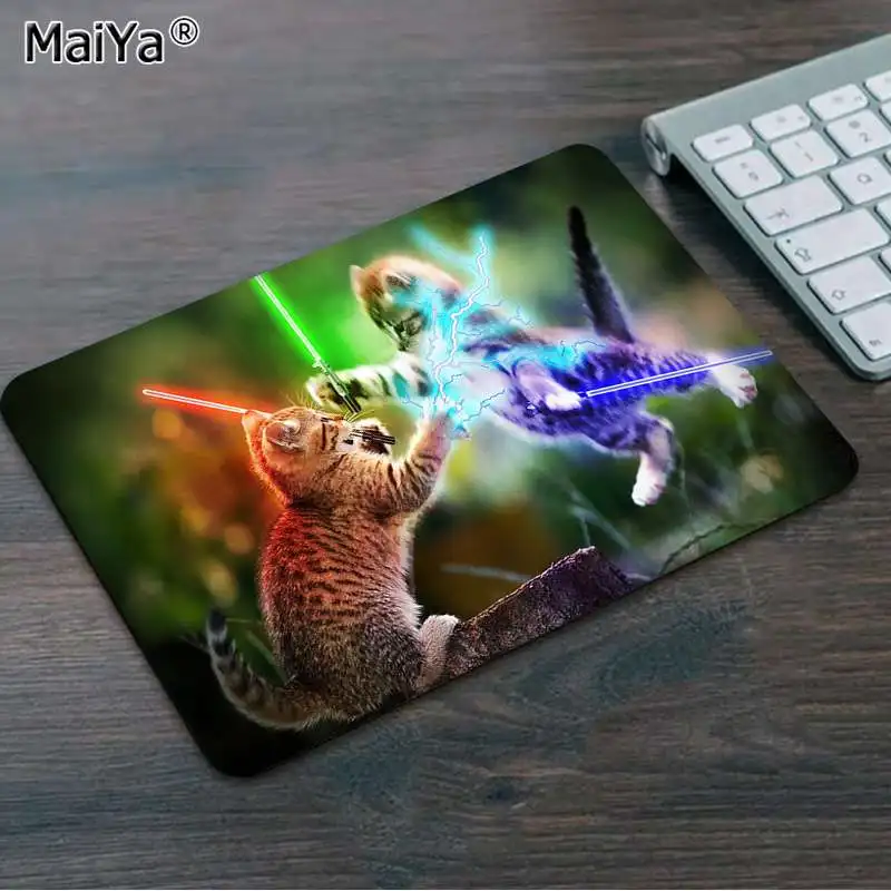 Maiya нескользящий ПК Забавный Милый Космический Кот индивидуальный игровой коврик для мыши для ноутбука большой коврик для мыши клавиатуры коврик - Цвет: Not Lock Edge18x22cm