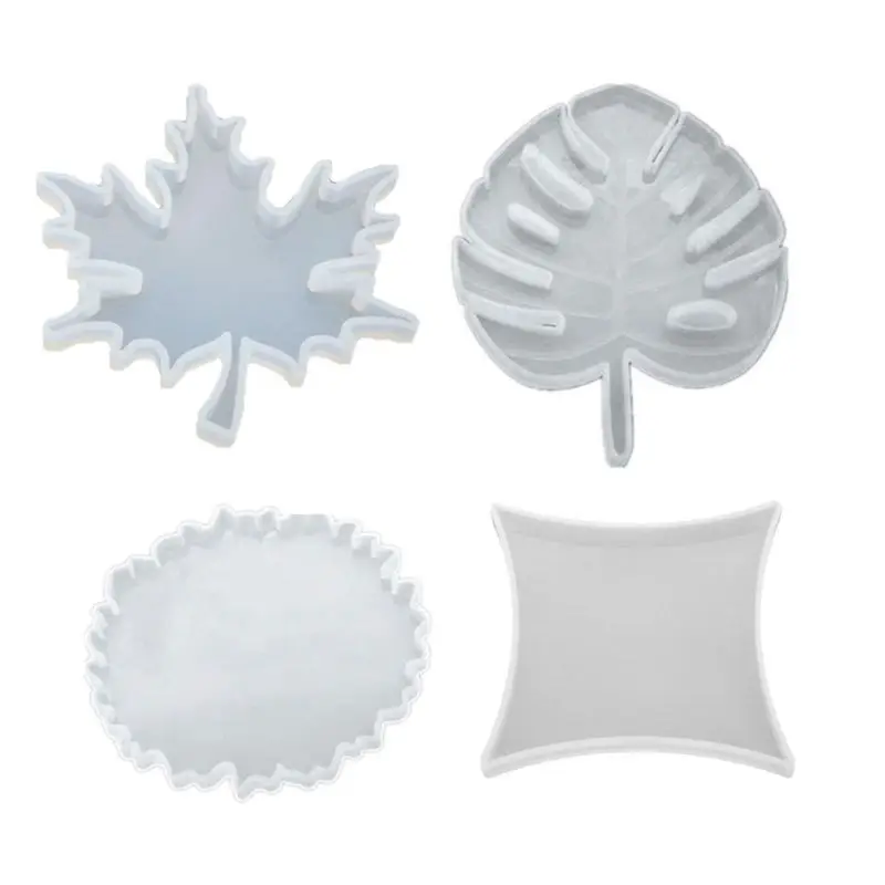 

DIY Coaster Carfts Epoxy Mold UV Resin Crystal Round Maple Leaf Silicone Molds B95F