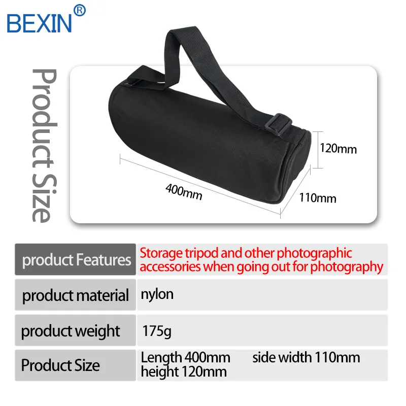 40cm long tripod bag Нейлоновый материал черный водонепроницаемый штатив сумка для хранения легкий профессиональный штатив аксессуары использовать для большого штатива - Цвет: 40cm long tripod bag