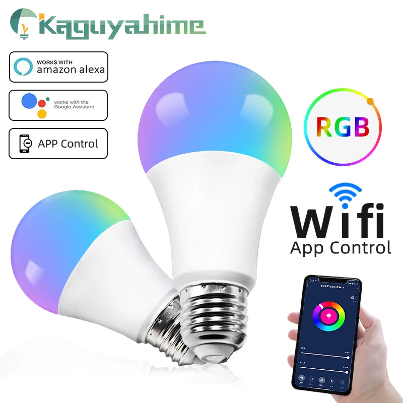 Kaguyahime 3 шт. светодиодный умный WiFi светильник E27 лампа 9 Вт 12 диммируемая 220 в 110 В RGB