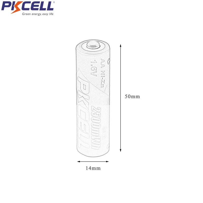 2 шт. аккумуляторная батарея PKCELL aa NIZHI nizhi AA 2500mWh nizn 1 6 в прозрачный чехол для