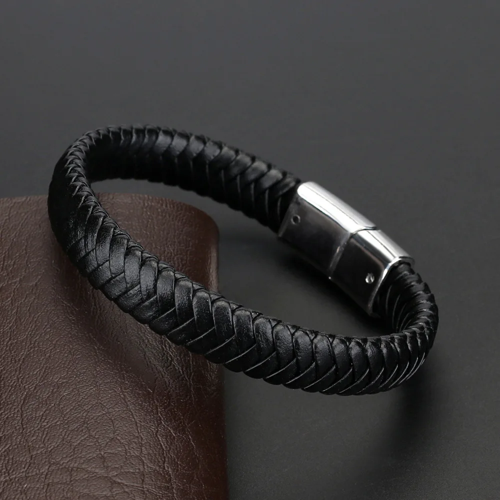 Минималистичный винтажный кожаный браслет для мужчин и женщин Шарм из нержавеющей стали Пряжка браслет пара браслет дружбы подарочный